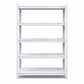 Multi purpose steel shelving unit in white, 5 tier design, perfect for home and commercial storage needs.