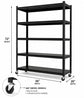 Heavy Duty 5-Level Rolling Shelving Unit – 36x20x72 Cold Rolled Steel