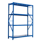 Heavy-Duty Steel Shelving 4-Tier Blue