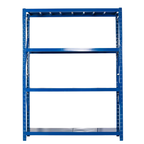 Heavy-Duty Steel Shelving 4-Tier Blue