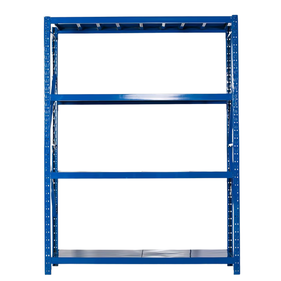 Heavy-Duty Steel Shelving 4-Tier Blue